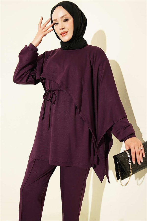 Cape Detail Modal 2 Piece Set, Plum