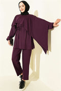 Cape Detail Modal 2 Piece Set, Plum