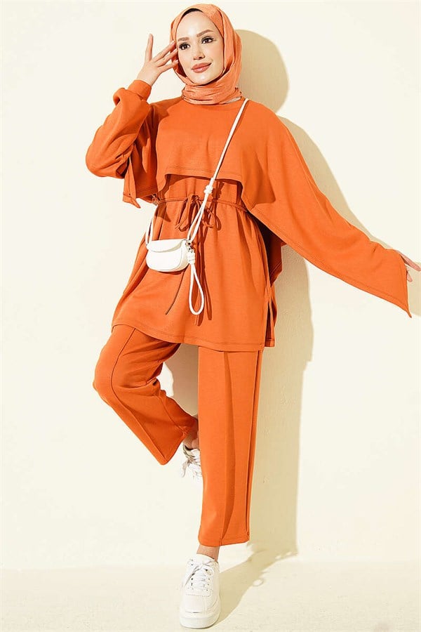 Cape Detail Modal 2 Piece Set Orange