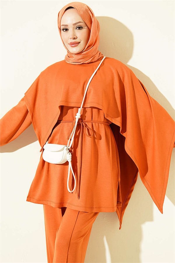 Cape Detail Modal 2 Piece Set Orange