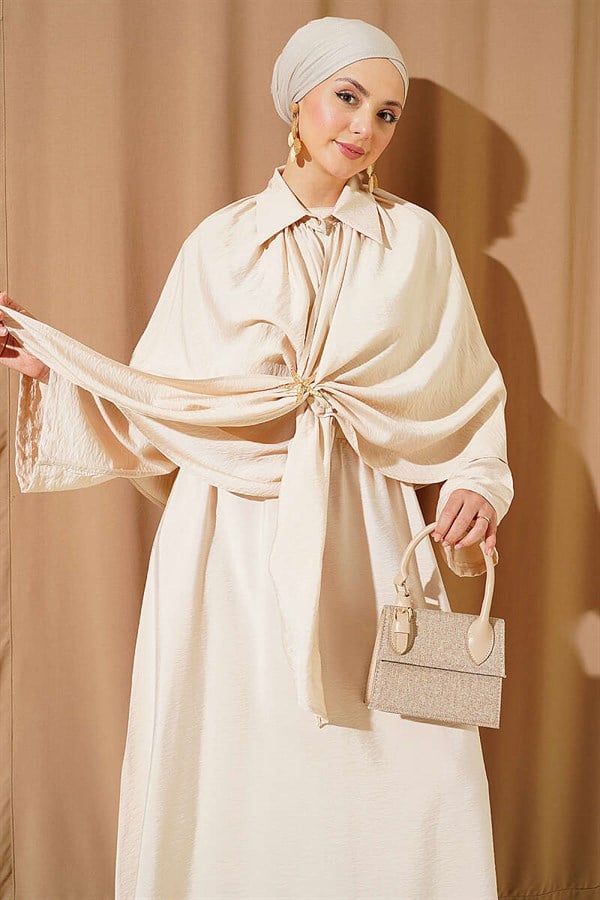 3 Piece Set Set with Cape and Skirt, Beige