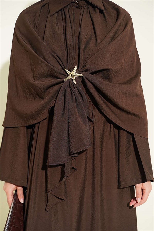 3 Piece Set Set with Cape and Skirt, Coffee