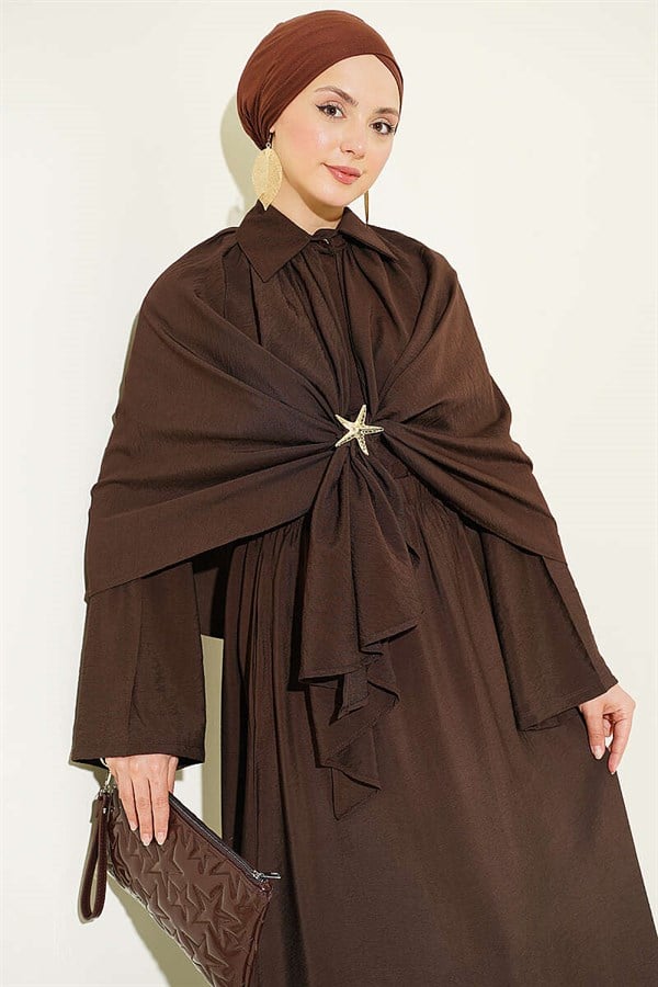 3 Piece Set Set with Cape and Skirt, Coffee