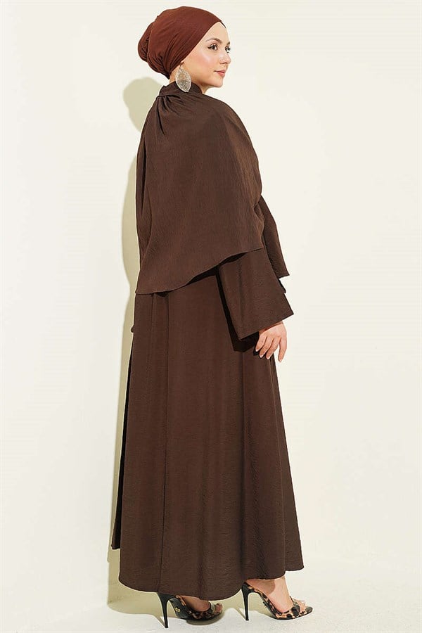 3 Piece Set Set with Cape and Skirt, Coffee