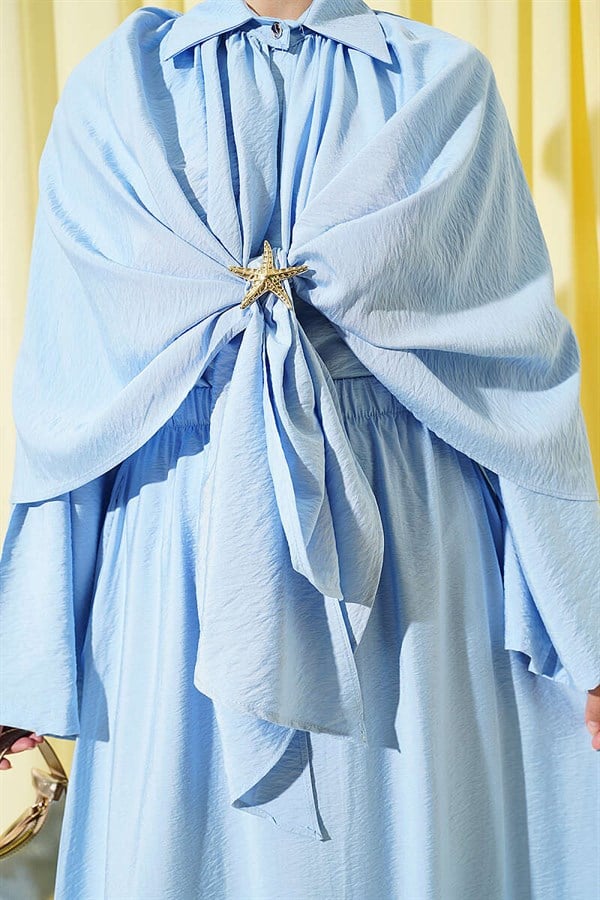 3 Piece Set Set with Cape and Skirt, Blue