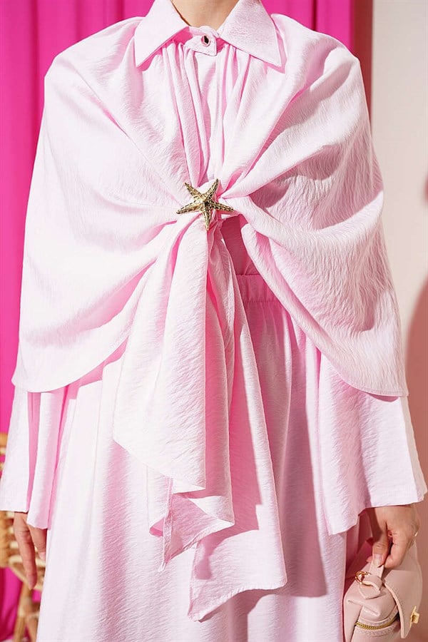 Pink 3 Piece Set Set with Cape and Skirt