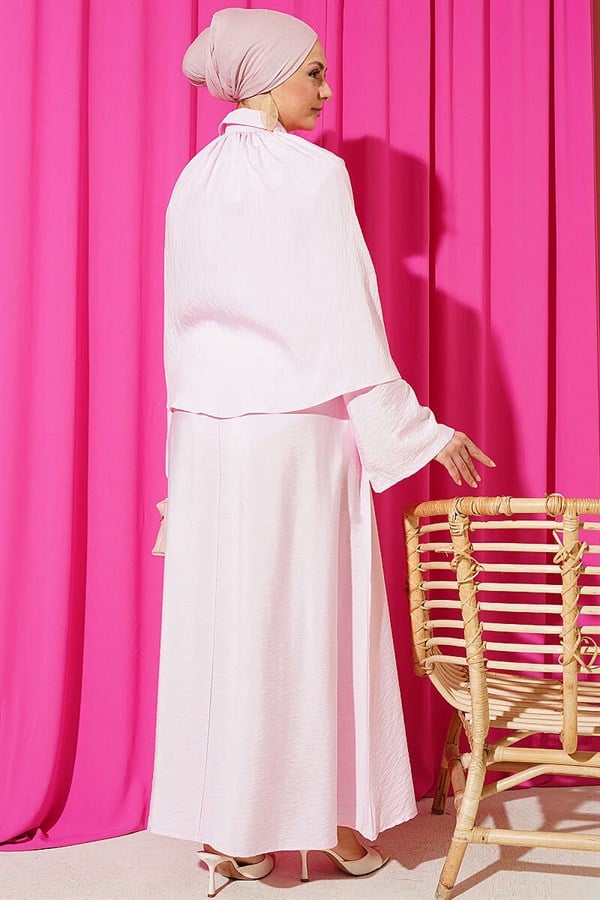 Pink 3 Piece Set Set with Cape and Skirt
