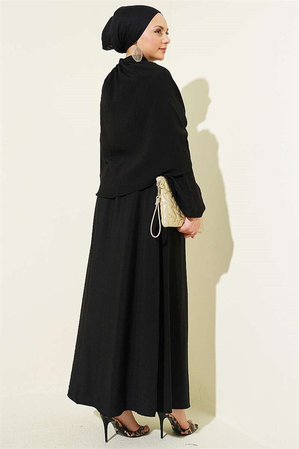 3 Piece Set Set with Cape and Skirt, Black