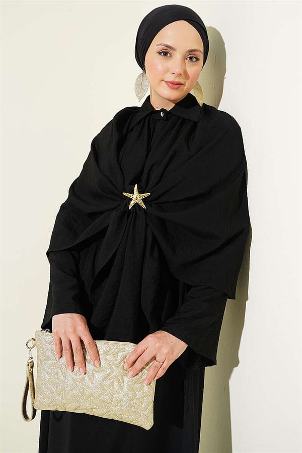 3 Piece Set Set with Cape and Skirt, Black