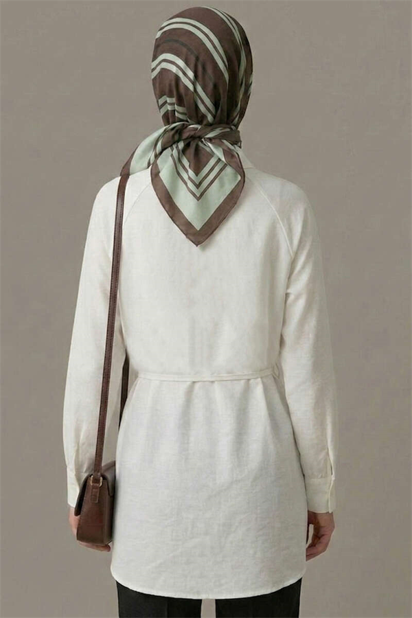 Cape-Style Tunic with Lace Detail, White