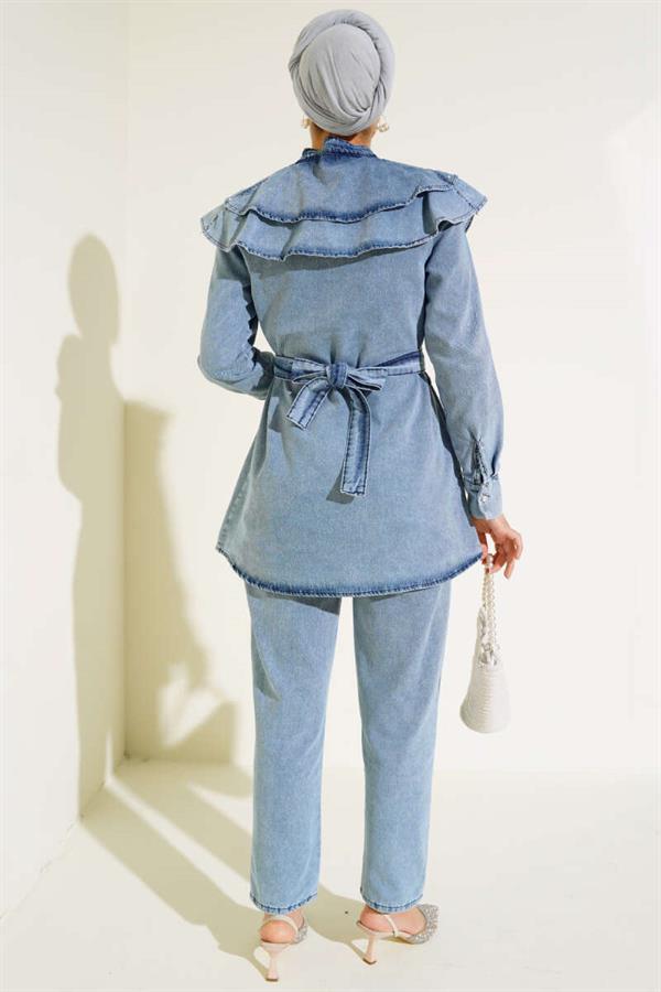 Cape Denim 2 Piece Set Denim Blue