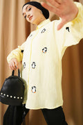 Penguin Embroidered Muslin Shirt Yellow