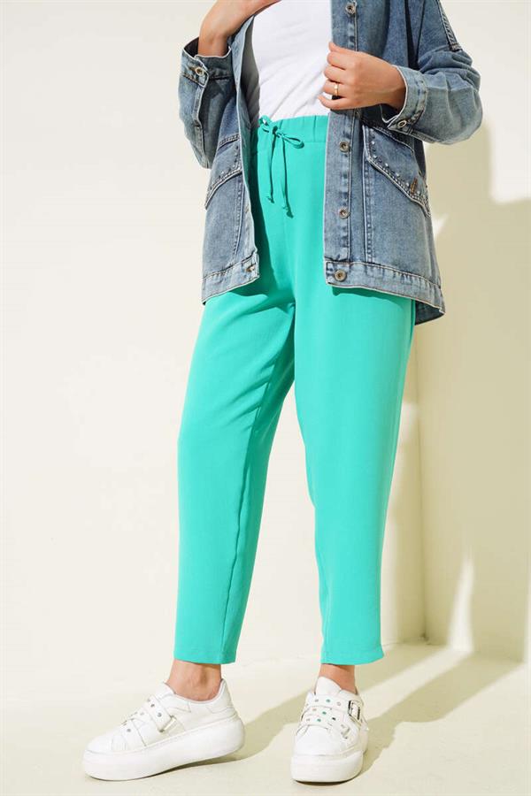 Dart Detailed Skinny Leg Trousers Aqua Green
