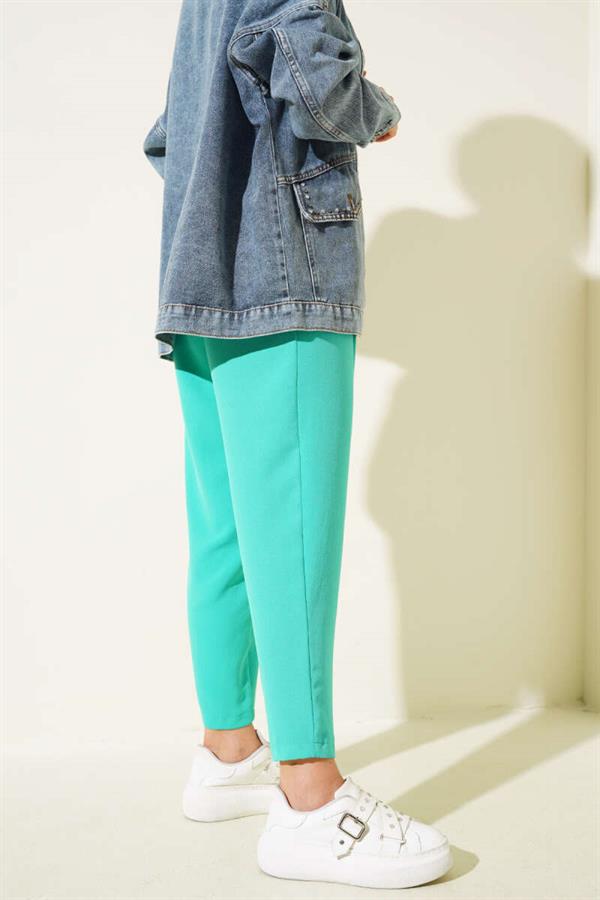 Dart Detailed Skinny Leg Trousers Aqua Green
