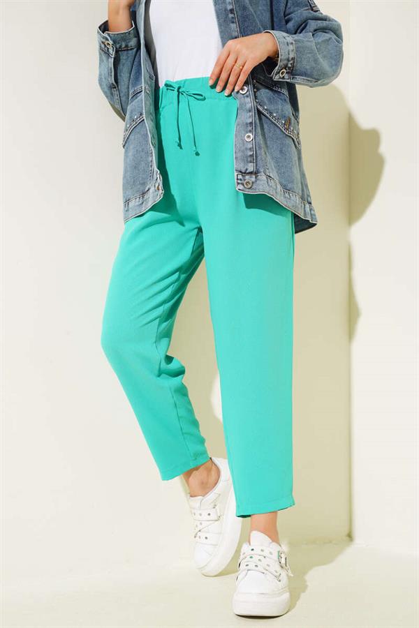 Dart Detailed Skinny Leg Trousers Aqua Green