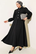 Black Double Skirt 2 Piece Set with Dart Detail and Belt