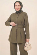 Pens Detailed 2 Piece Set in Khaki