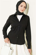 Black Shirt with Detailed Cuffs