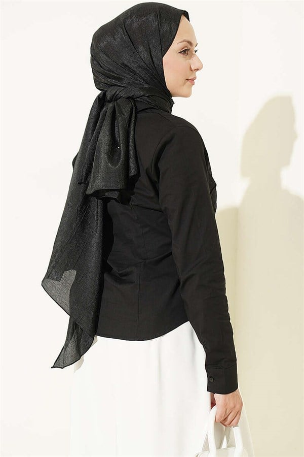 Black Shirt with Detailed Cuffs