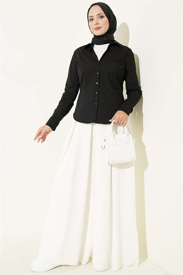Black Shirt with Detailed Cuffs
