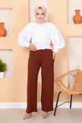 Dart Detailed Palazzo Trousers Brown