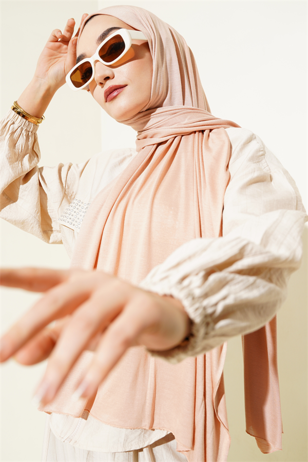 Combed Cotton Shawl Peach