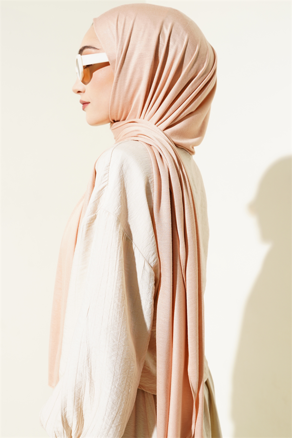 Combed Cotton Shawl Peach