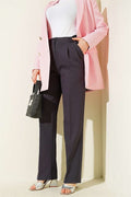 Wide-Leg Trousers with Pleat Detail, Smoke Grey
