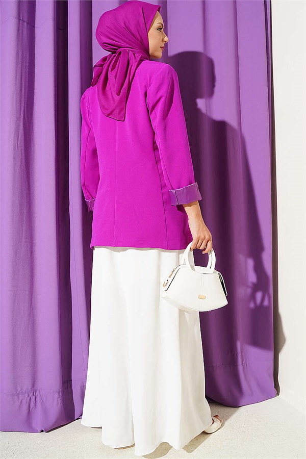 Pleated Detail Wide Leg Fabric Trousers, Ecru
