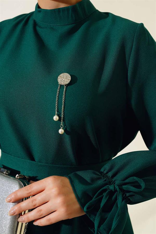 Pleated Trousers 2 Piece Set Emerald