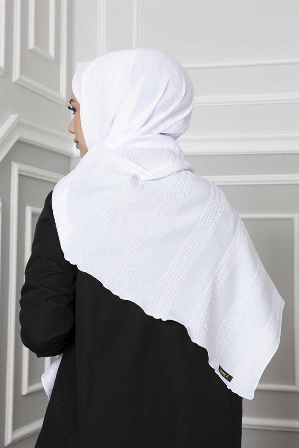 Pleated Shawl White