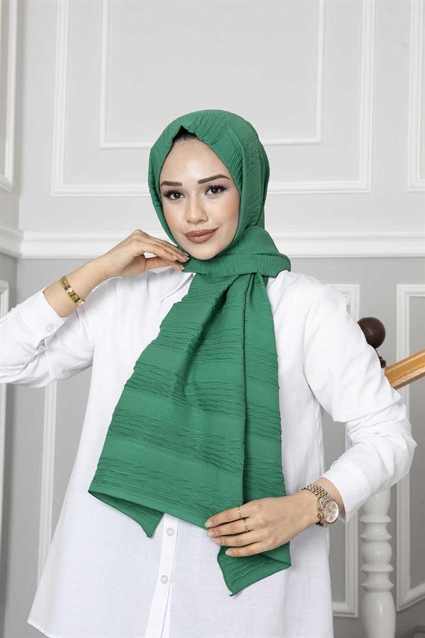 Pleated Shawl Almond Green