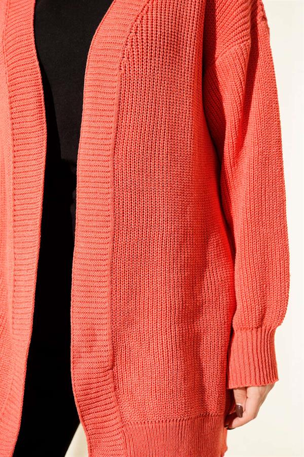 Rice Stitch Basic Cardigan Pomegranate Blossom