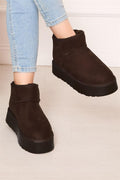 Platform Boots with Fur Lining in the Sole, Brown