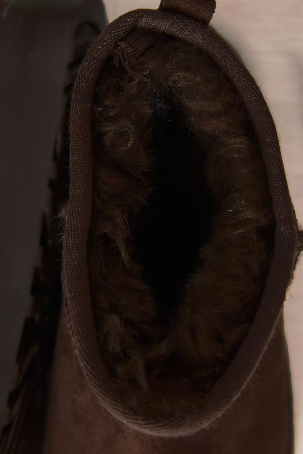 Platform Boots with Fur Lining in the Sole, Brown