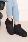 Platform Sole Fur Lined Boots Black