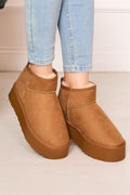 Platform Boots with Fur Lining in the Sole, Tan