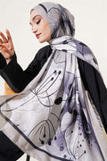 Poppy Pattern Liva Modal Scarf with Stones