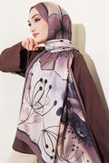 Poppy Pattern Liva Modal Scarf, Mink
