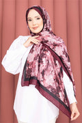 Premium Floral Patterned Scarf Series Burgundy