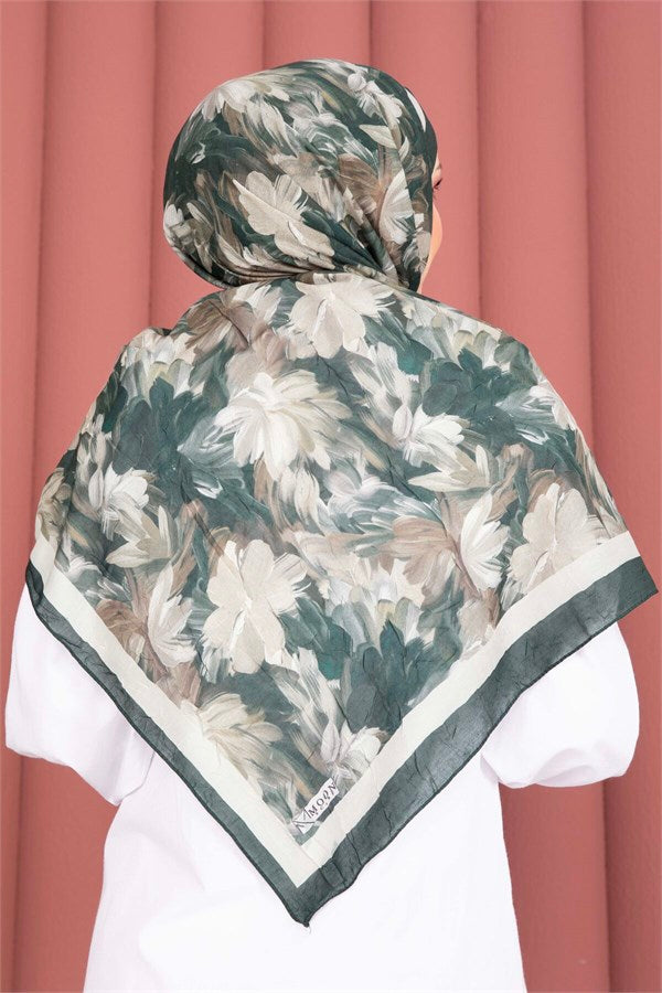 Premium Floral Patterned Scarf Series Emerald
