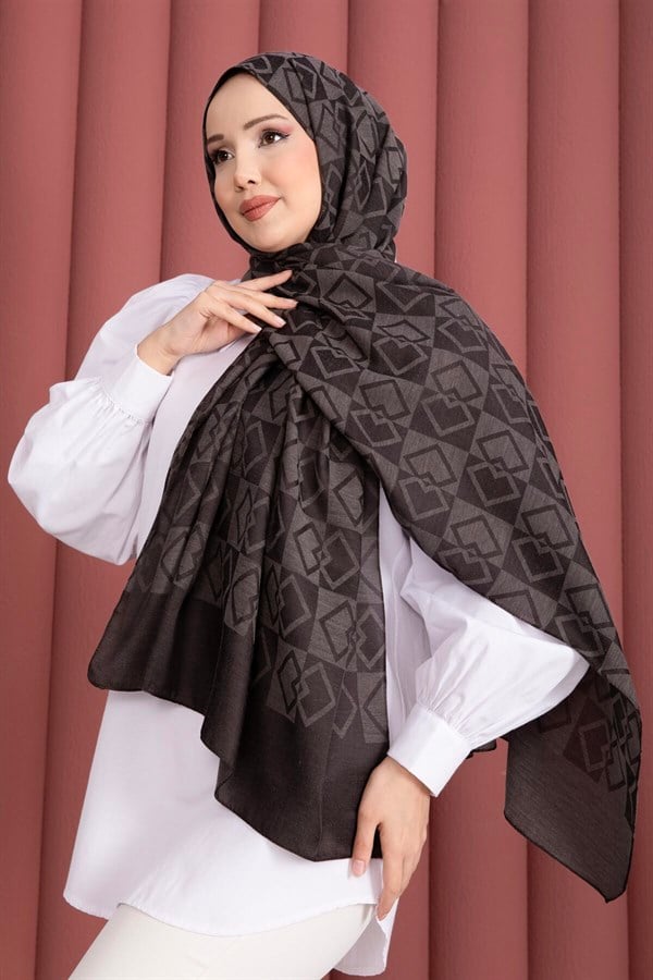Premium Pattern Jacquard Shawl Series Dark Brown