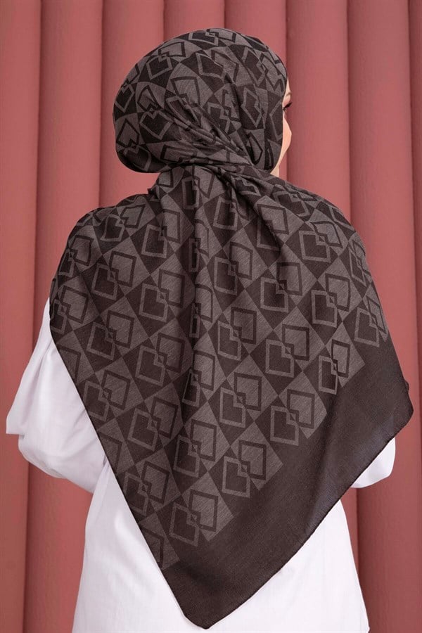 Premium Pattern Jacquard Shawl Series Dark Brown