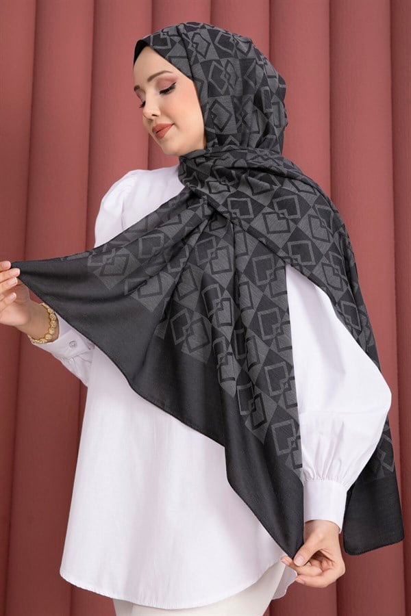 Premium Pattern Jacquard Shawl Series Anthracite