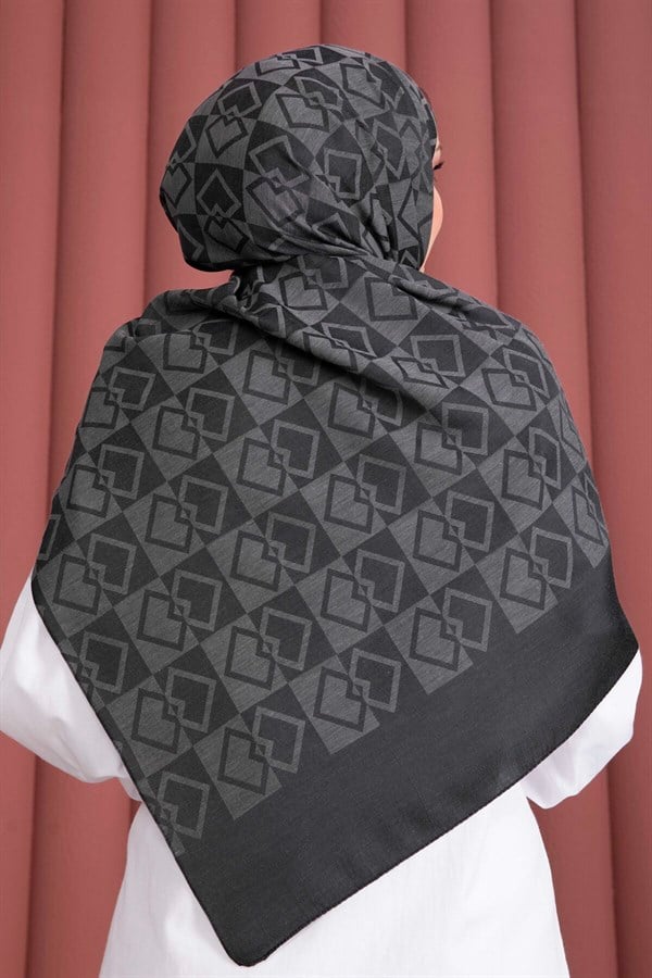 Premium Pattern Jacquard Shawl Series Anthracite