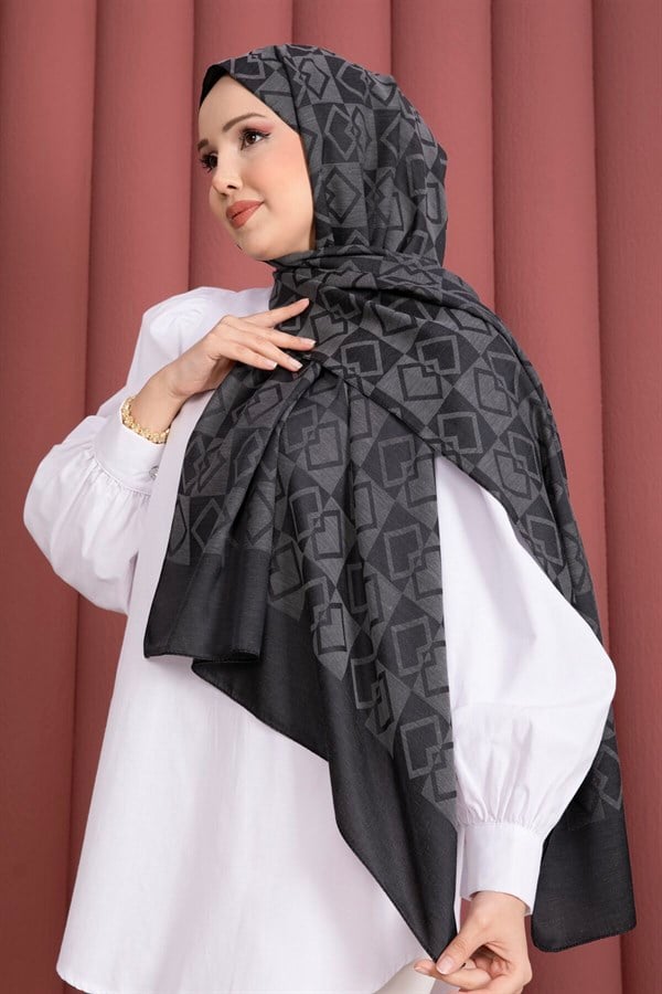 Premium Pattern Jacquard Shawl Series Anthracite