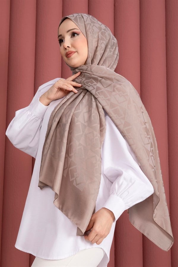 Premium Pattern Jacquard Shawl Series Beige