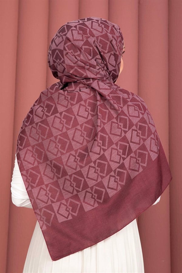Premium Pattern Jacquard Shawl Series Burgundy