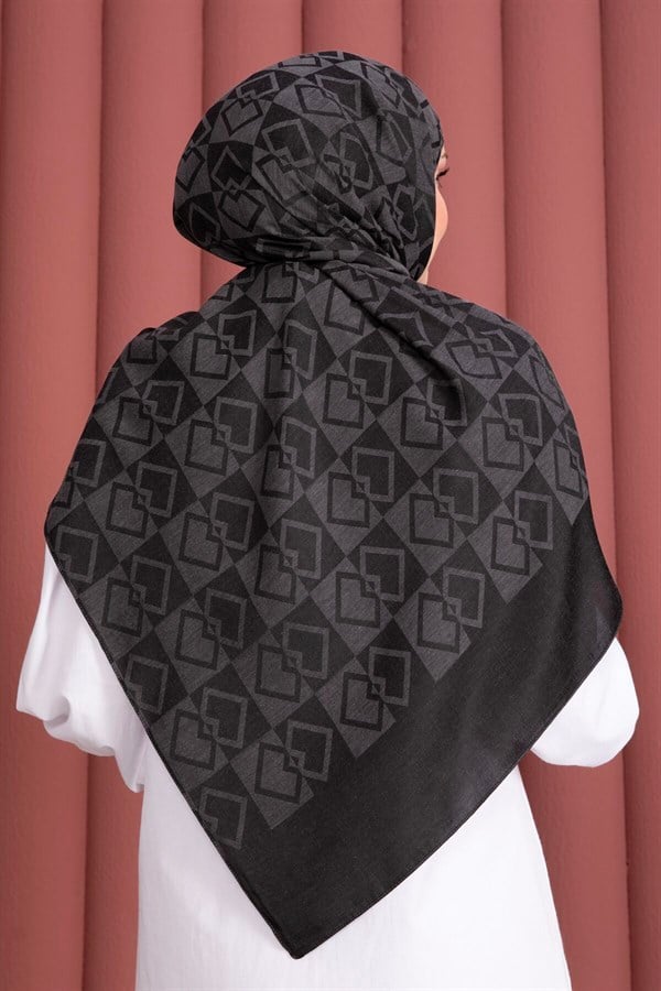 Premium Pattern Jacquard Shawl Series Smoke Grey