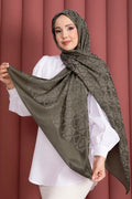 Premium Pattern Jacquard Shawl Series Khaki